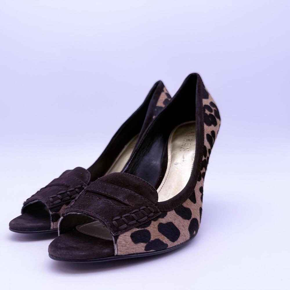 Lauren Ralph Lauren Heel Leopard Print Size  8.5 - Picture 4 of 10